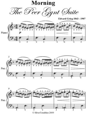 cover image of Morning Peer Gynt Suite Easy Piano Sheet Music